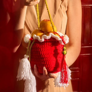 Crochet Bag Filled with Oranges Net